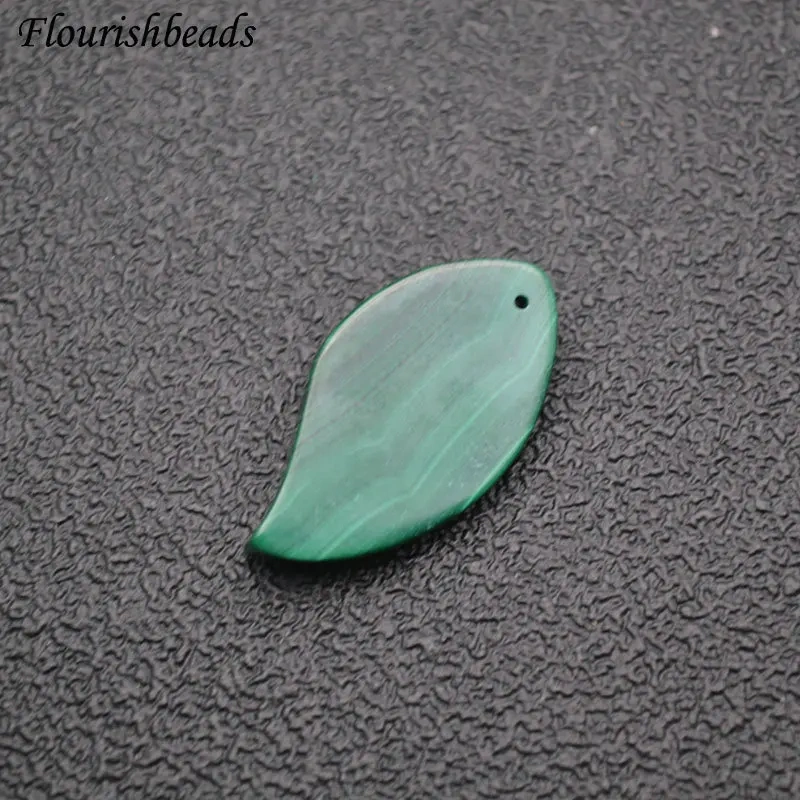 New Arrival Leaf Shape Natural Malachite Pendant Gemstone Materials Fine Jewelry Necklace Earrings Makings DIY Supplies