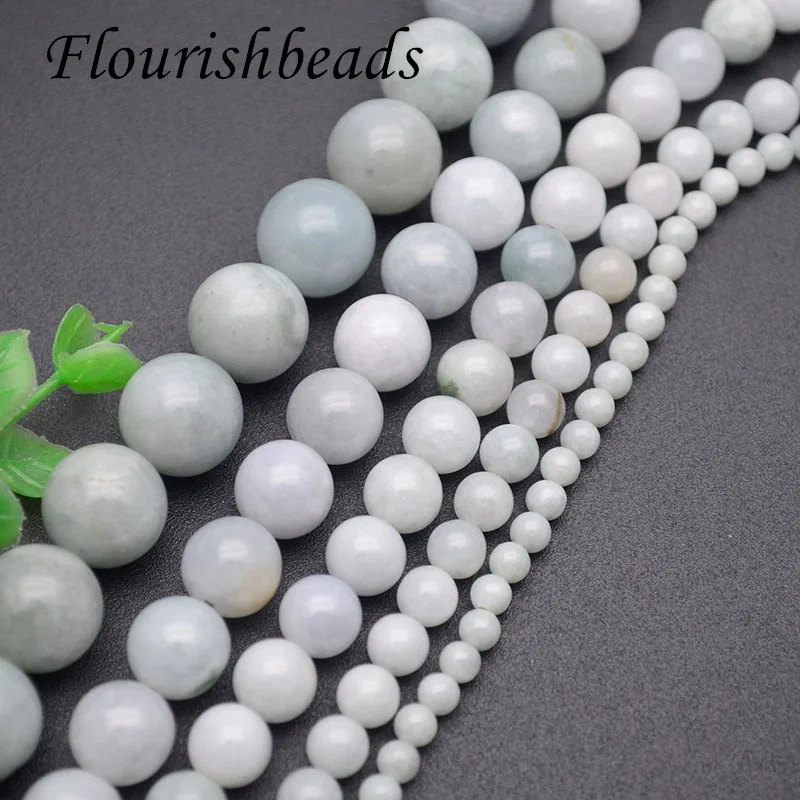 Wholesale 4-12mm Natural Burma Jade Smooth Round Loose Beads for Jewelry Making DIY Bracelet Necklace