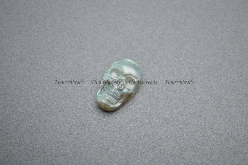 5pc Shiny Gem Natural Labradorite Skull Cabochon Pendant Fit Jewelry Making