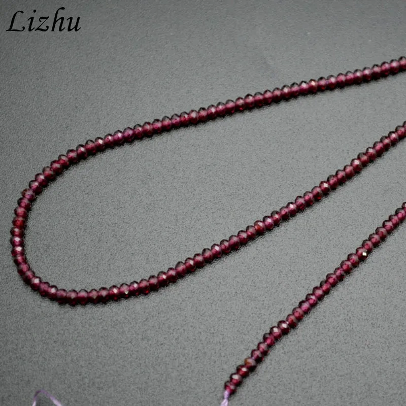 3mm Diamond Cutting Natural Garnet Faceted Stone Round Loose Beads for DIY Jewelry Necklace