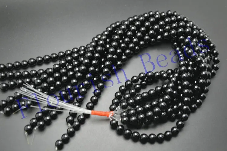 Natural Pure Black Onyx Agate Smooth Stone Round Loose Beads 2mm 4mm 6mm 8mm 10mm 12mm 14mm 16mm 18mm 20mm