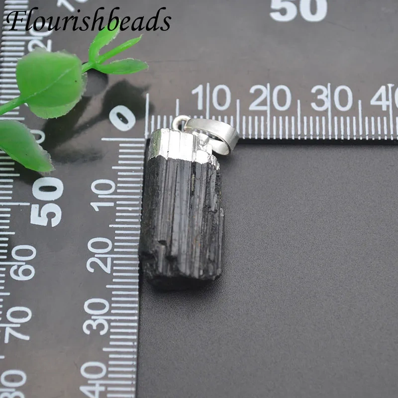 Wholesale 5pcs/lot  Irregular Raw Black Tourmaline Rough Pendant Necklace for Woman and Man Gift Fashion Jewelry