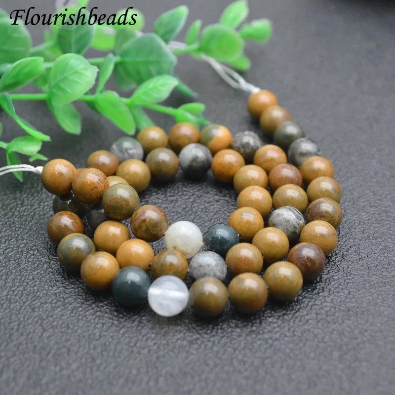 8mm 10mm Round Beads Natural Ocean Agate for Jewelry Making Supply Earrings Necklace Gemstone Loose Beads 5 Strands
