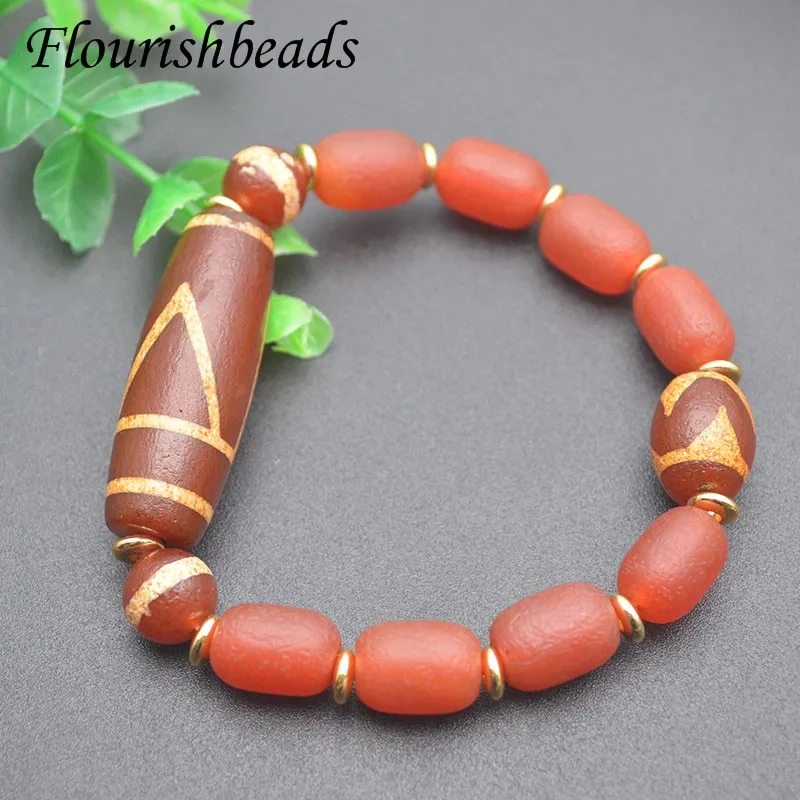 1pcs High Quality Natural Onyx Agate Bracelet One Eye Dzi Bracelet Stretch Bracelets Healing Prayer Jewelry Gift