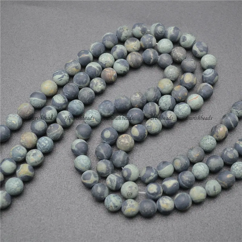 Matte Natural Kambaba Jasper Stone Round Loose Beads Jewelry Materials 4mm 6mm 8mm 10mm