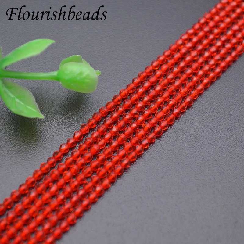 2mm Red Color Faceted Glass Crystal Round Beads for DIY High Quality Necklace Bracelet Jewelry Making Supplier 100strands/lot