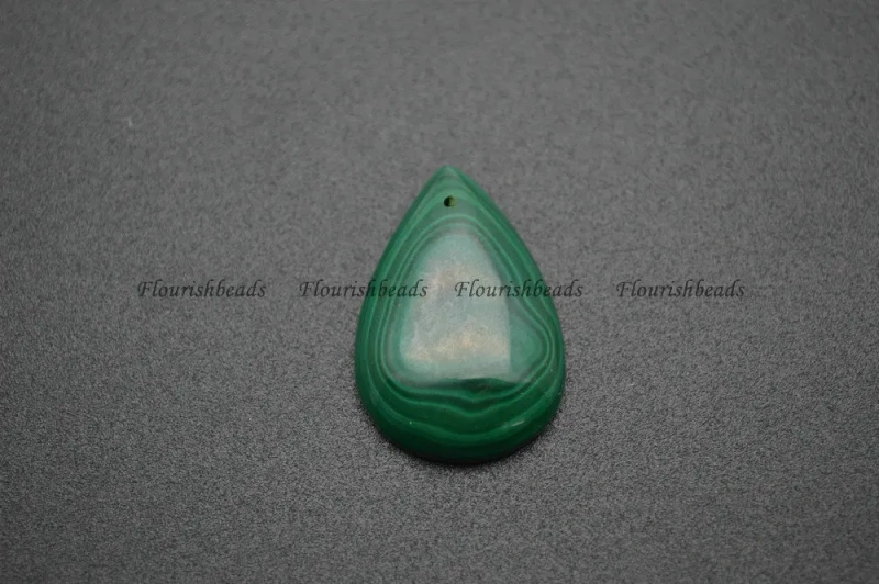 Natural Malachite Flat drop pear shape stone pendant fit necklace making 5pc per lot