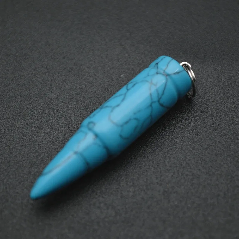 Natural Energy Gemstone Bullet Shape Pendant Fit DIY Necklace for Man Woman Decoration Jewelry Making Supplies