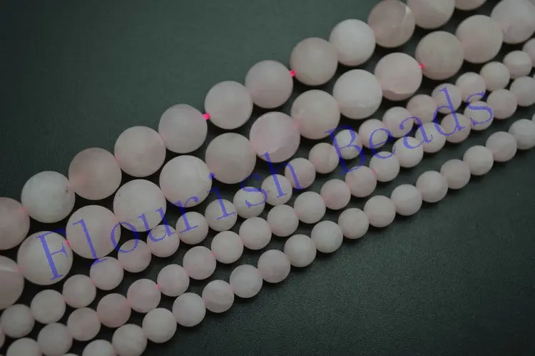 4mm~12mm High Quality Matte Natural Rose Quartz Dull Polished Stone Round Loose Beads DIY Jewelry Necklace Making Materials