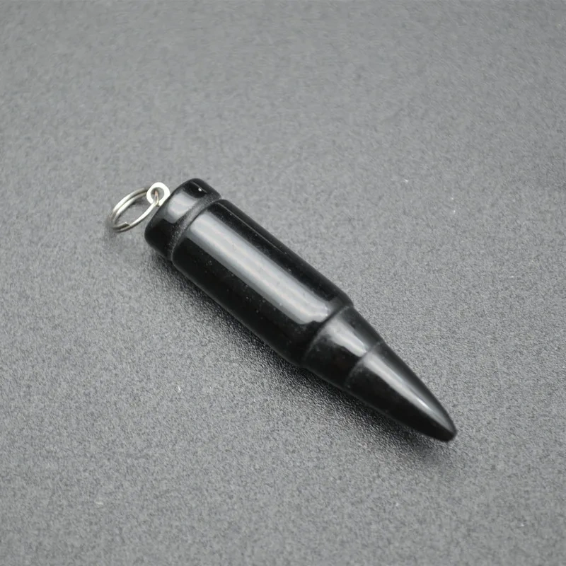 Natural Energy Gemstone Bullet Shape Pendant Fit DIY Necklace for Man Woman Decoration Jewelry Making Supplies