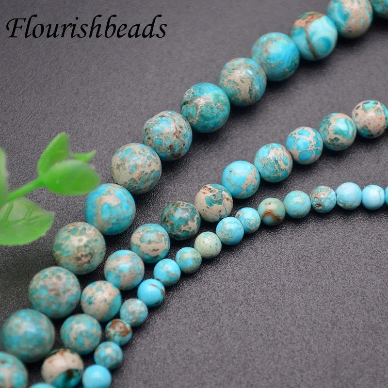 Natural Stone Round Beads 4/6/8/10mm Turquoise Imperial Jasper Loose Spacer Bead for DIY Handmade Jewelry Making