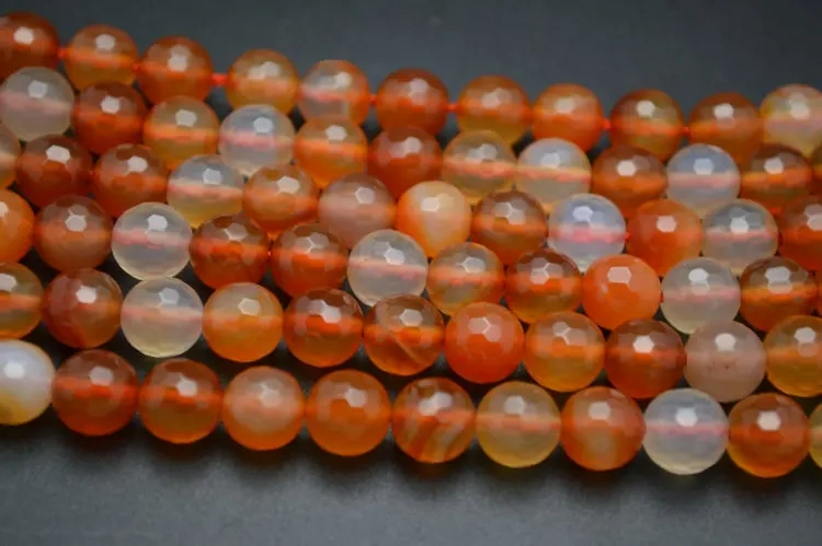 Natural Faceted Red Carnelian Agate Stone Round Loose Beads DIY Jewelry making materials 4mm 6mm 8mm 10mm 12mm