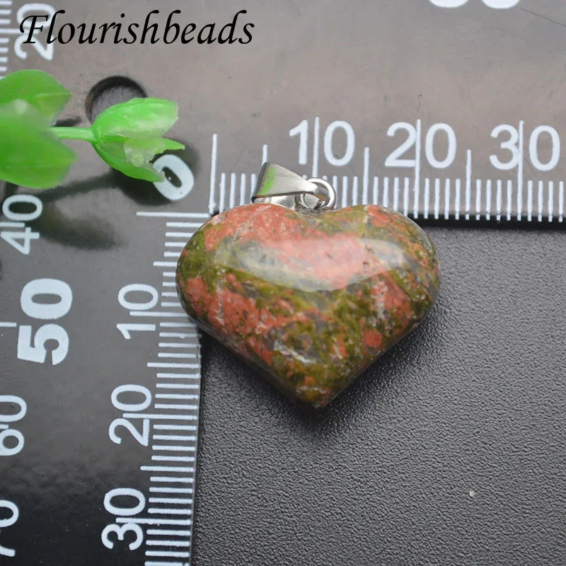 20x23mm New Design Fashion Natural Stone Heart Love Shape Charms Pendants for DIY Necklace Women Jewelry Making Supplies