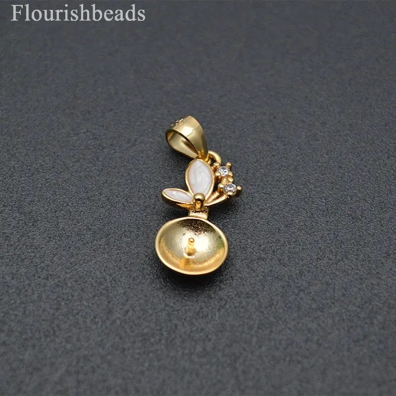 Gold Color Jewelry Set CZ 925 Silver Blank Flower Pendant Earrings Base Adjustable Ring Setting For Jewelry Making Supplies