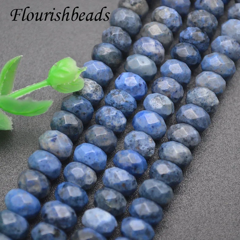 Natural 5x8mm Faceted Dumortierite Stone Loose Spacer Beads for Jewelry Making DIY Bracelets Necklace