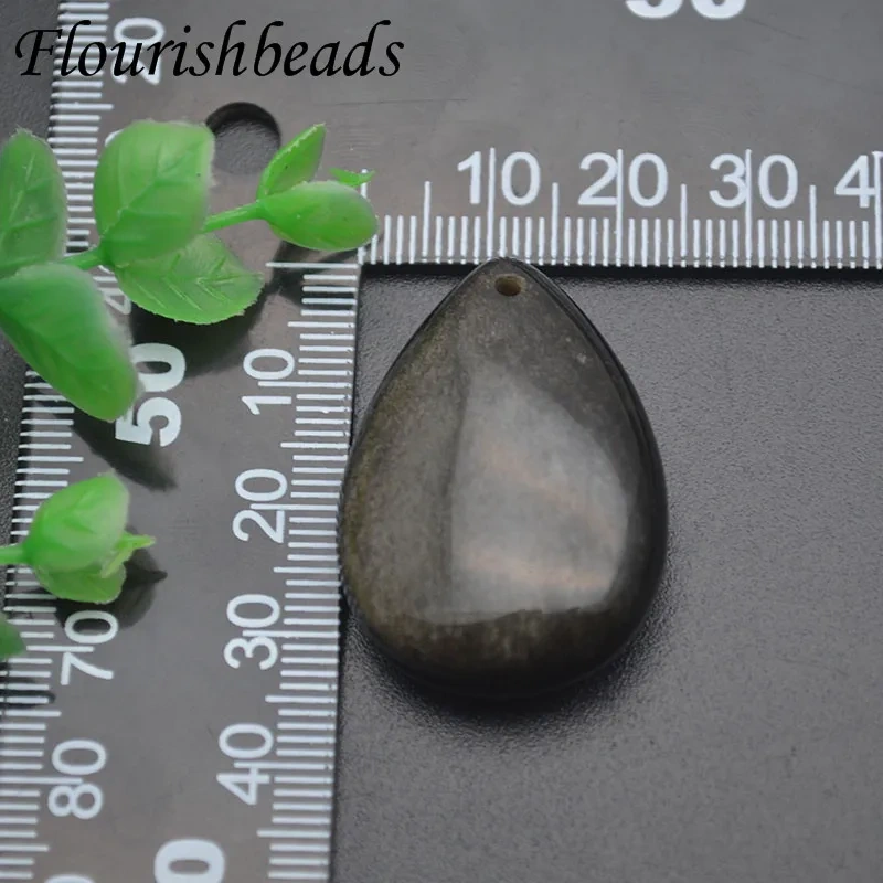 Healing Natural Black Obsidian Drop Shaped Pendant Men and Women Crystal Necklace Pendant Bare Stone Jewelry Souvenirs