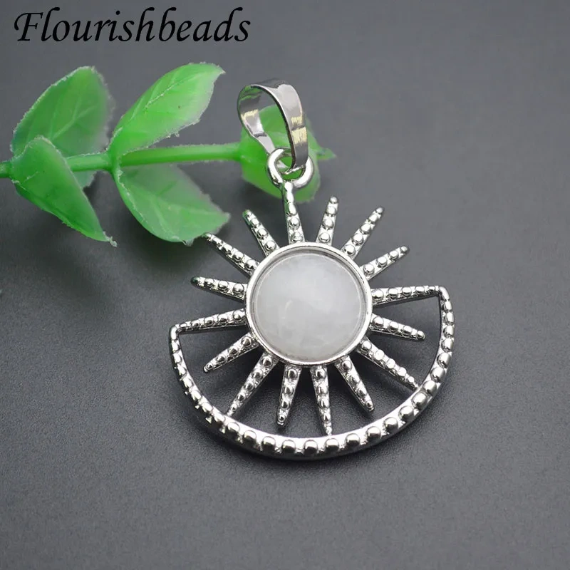 Vintage Devil Eye Natural Crystal Amethyst Rose Quartz Sun Pendant Men Women Creative Healing Jewelry Couple Necklace Pendant