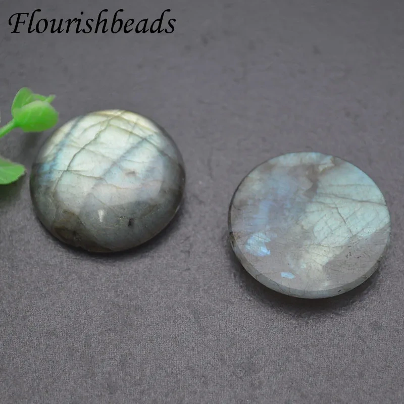 1pc Multiple Size Shiny Natural Labradorite Cabochon Bead Round Loose Beads for Jewelry Making