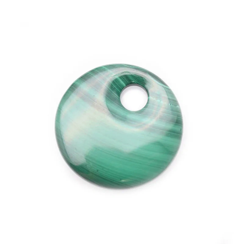 Various Size Natural Malachite Gemstone Round Donut Shape Pendants Necklace Materials Classic Jewelry Party Gift DIY Stuff