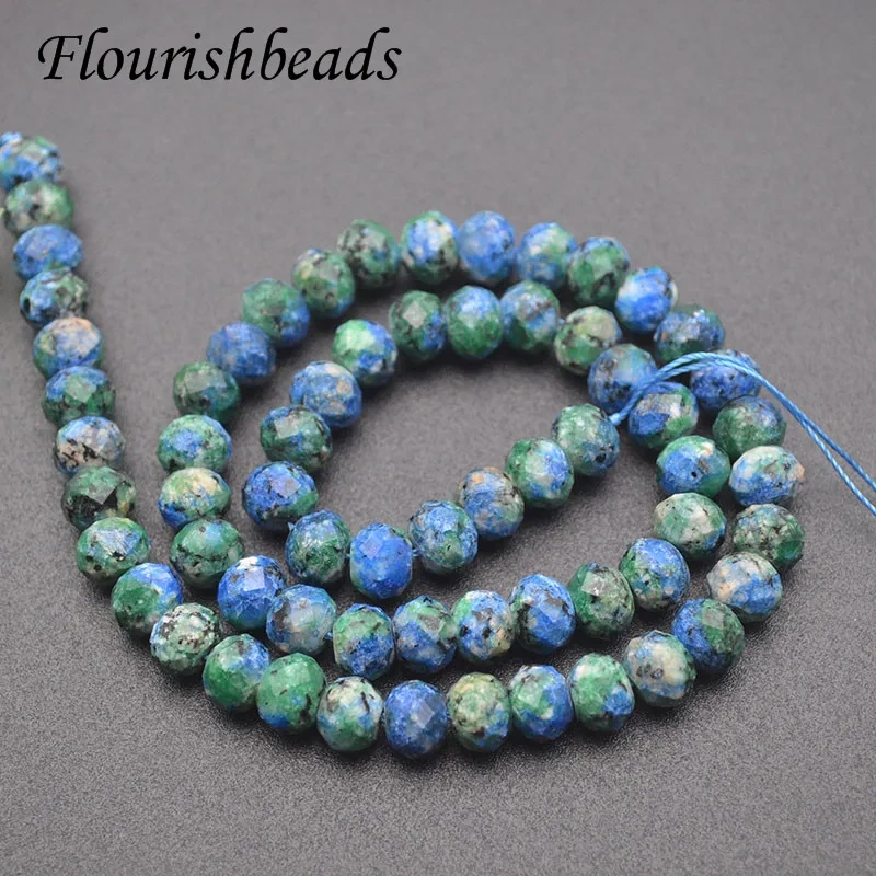 6x8mm Faceted Chrysocolla Rondelle Spacer Stone Beads for Jewelry Making DIY Bracelets Necklace Accessories