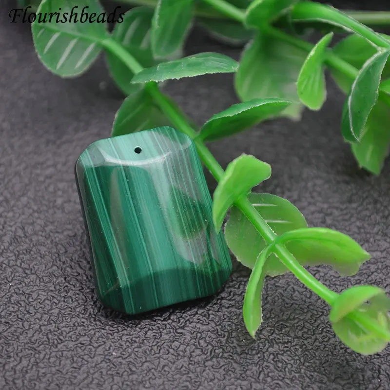 19x25mm Natural Malachite Gemstone Rectangle Convex Shape Pendants Necklace Materials Classic Jewelry Party Gift DIY Stuff