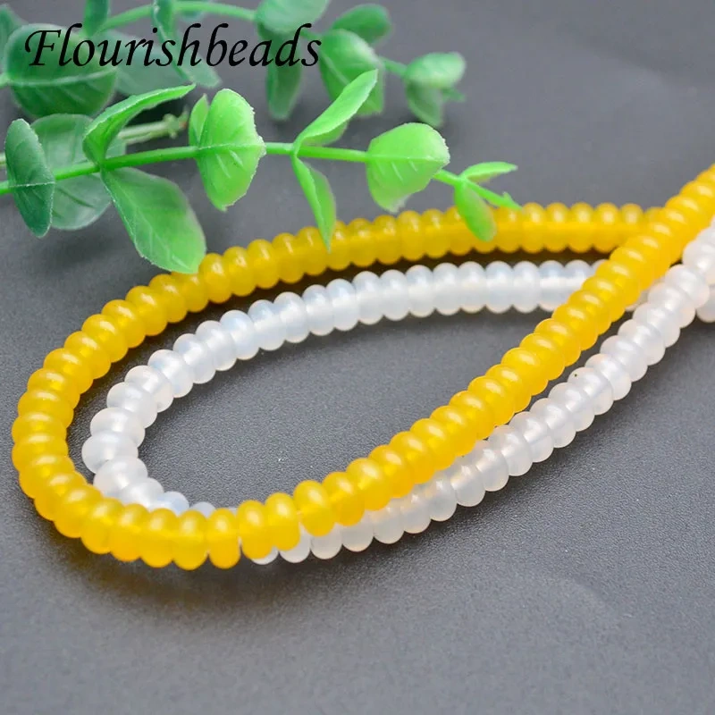 3x6mm Natural Agate Onxy Bright Amber Yellow Color Rondelle Abacus Loose Beads DIY Necklace Bracelet for Jewelry Making
