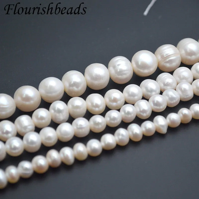 Wholesale 5~11mm White Natural Freshwater Pearls Potato Shapa Oval Round Loose Beads Baroque Beaded for DIY Jewelry Making