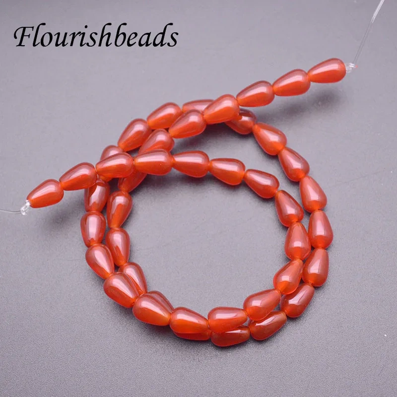 6x8mm Natural Red Agate Onyx Drop Shape Loose Beads for DIY Necklace Bracelet Jewelry Making 5 Strands/lot