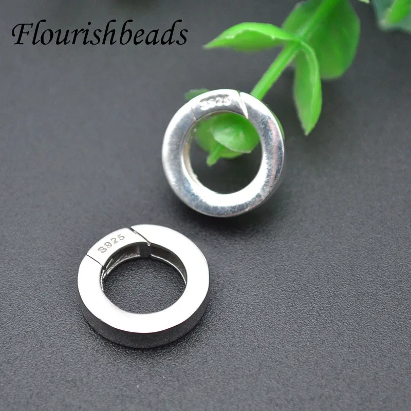 925 Silver Anti Fading O Ring Spring Clasps Round Carabiner Hook Dog Buckles Connector for DIY Fine Jewelry