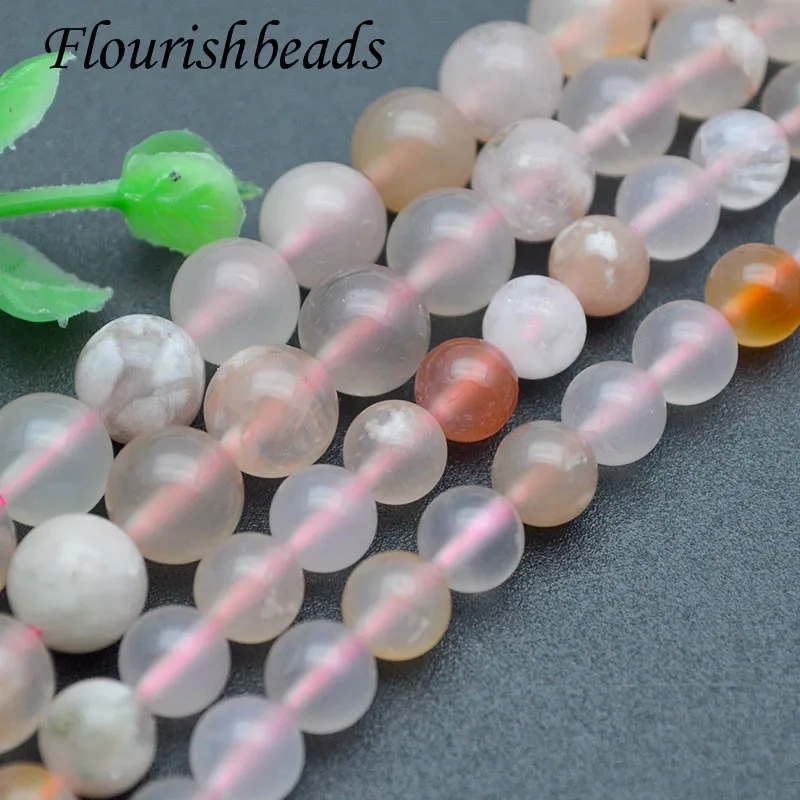 Wholesale 6mm 8mm High Quality Cherry Blossom Agate Round Loose Beads  for DIY Bracelet Jewelry Making 2 Strands/lot