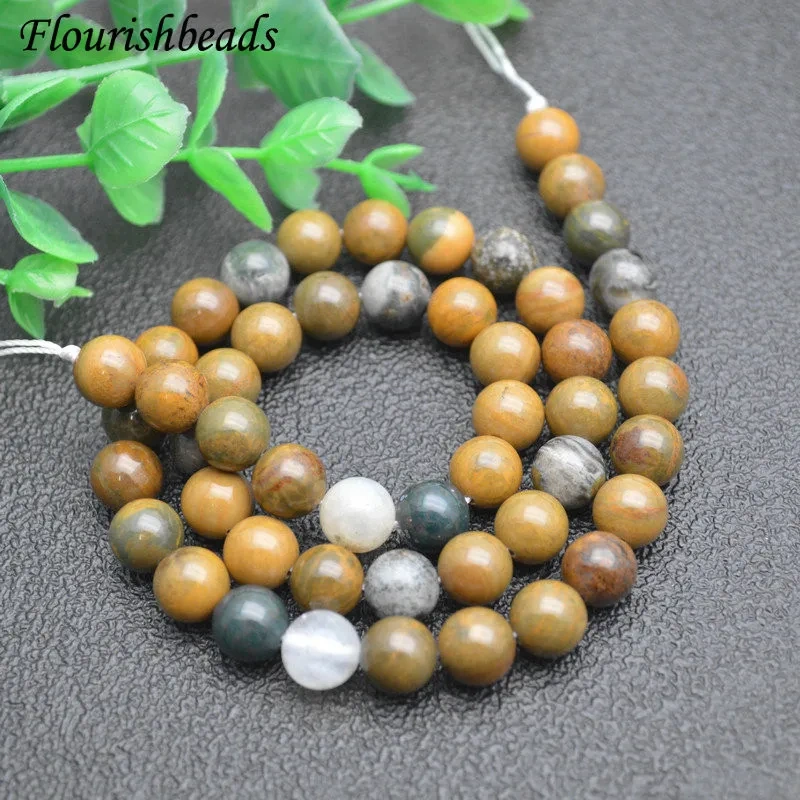 8mm 10mm Round Beads Natural Ocean Agate for Jewelry Making Supply Earrings Necklace Gemstone Loose Beads 5 Strands
