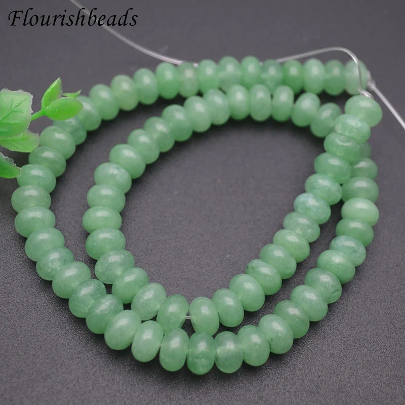 5x8mm High Quality Light Green Malay Jade Stone Rondelle Shape Spacer Beads Light Green DIY Necklace Bracelet  5 Strands/lot