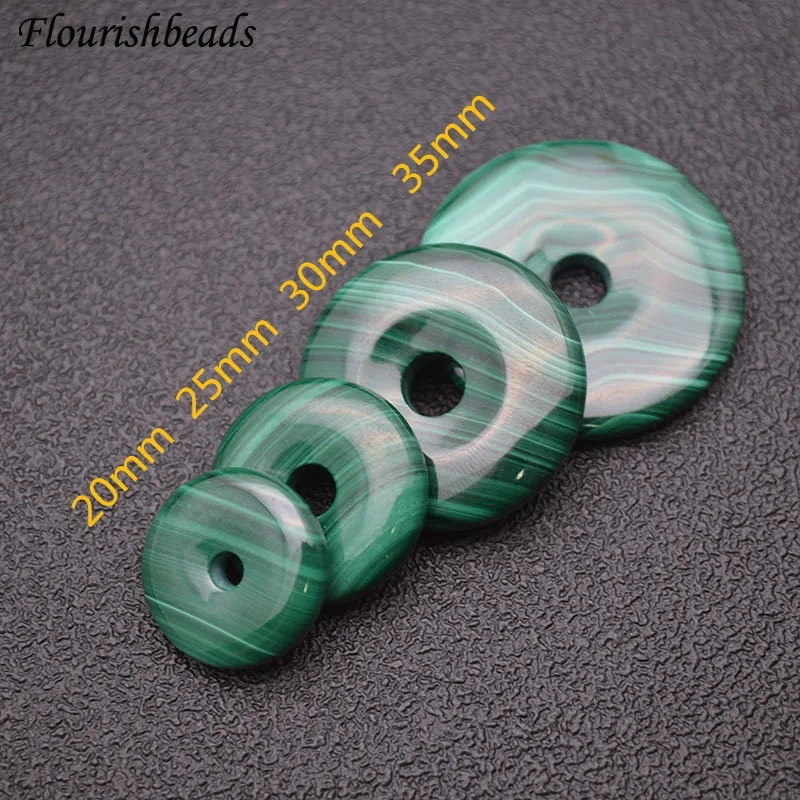 Popular Natural Malachite Gemstone Round Donut Shape Pendants Necklace Materials Classic Jewelry Party Gift DIY Stuff 20~35mm