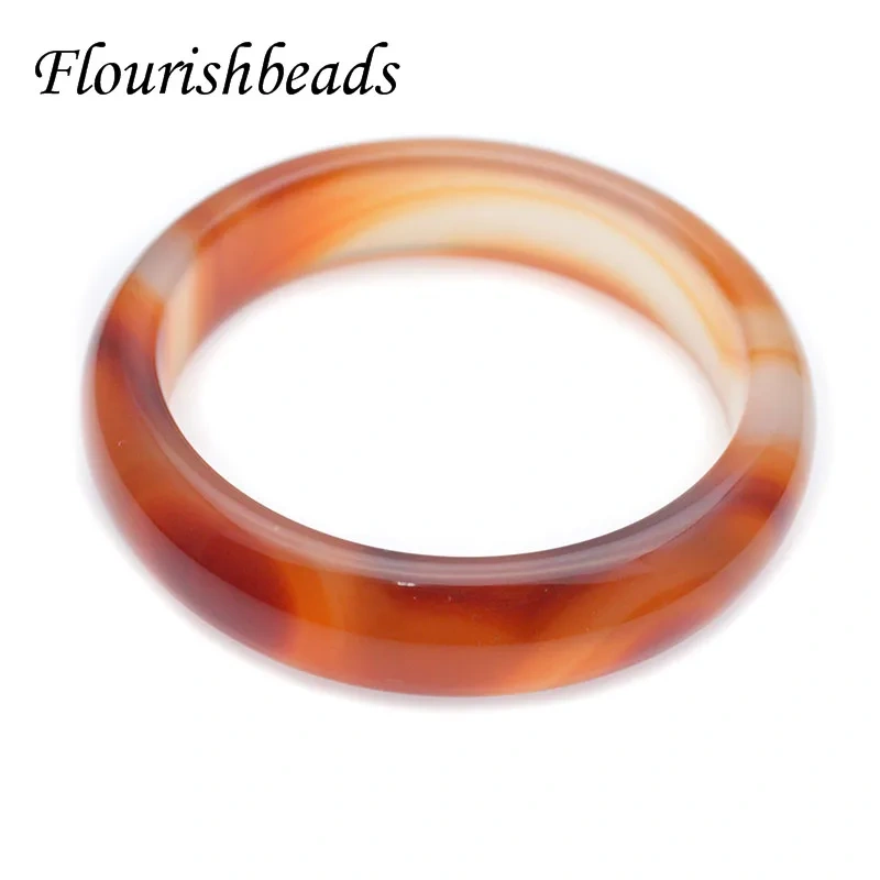 Fine Jewelry Natural Red Agate Bangle Flat Bracelet Inside Diameter  56~60mm for Lucky Amulet Gifts for Women Men 2pcs/lot