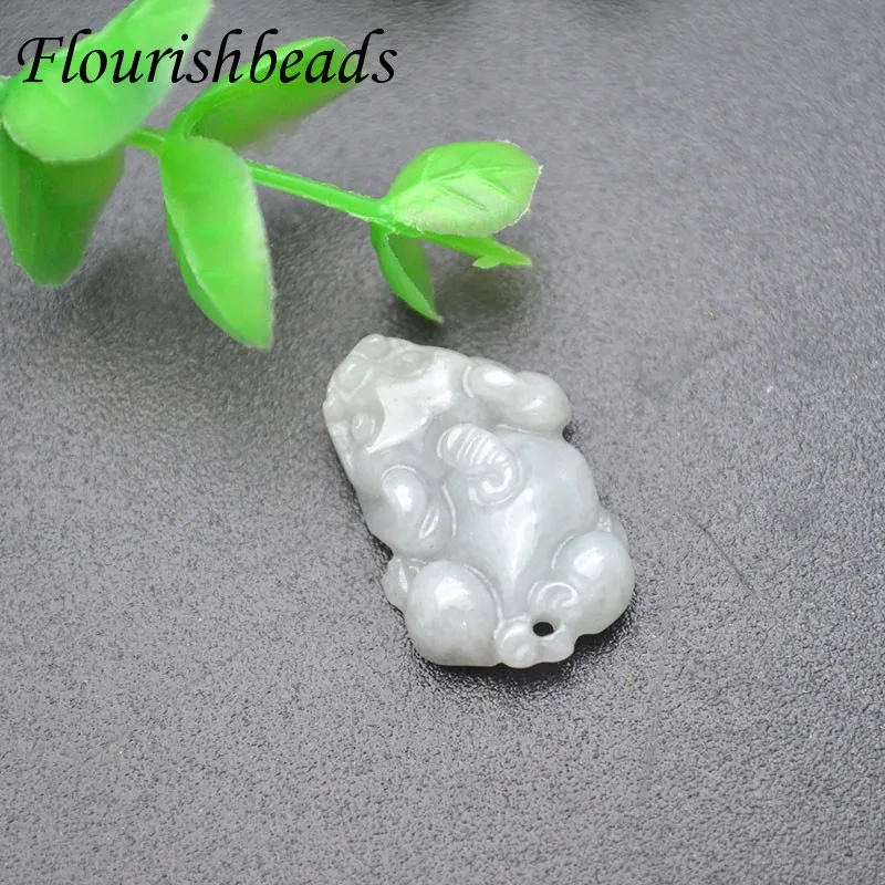 13x20mm Natural Jade Stone Carved Carved Pixiu Pendant Fit Necklace Making Increase Luck with The Opposite Sex Jewelry 5pcs