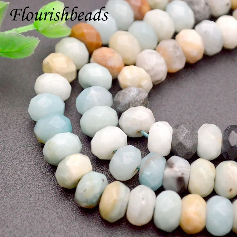 High Quality 5x8mm Faceted Natural Amazonite Sodalite Stone Loose Beads for DIY Bracelet Necklace Jewerlry Making Accessories