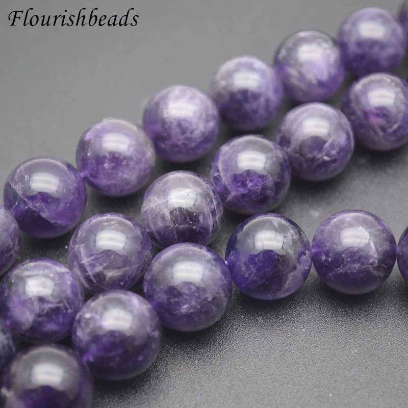 14mm Natural Amethyst Stone Round Loose Beads  Crystal Bead for DIY Jewelry Making Necklace Bracelet