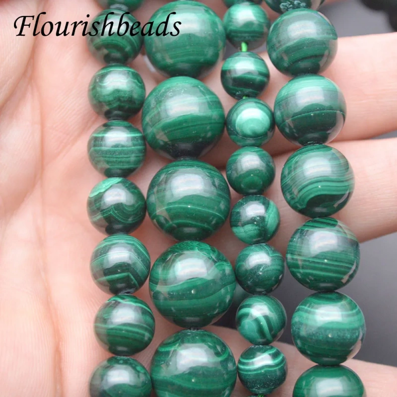 4/6/8/10/12/14mm High Quality Grade A Natural Malachite Round Loose Beads  for DIY Bracelet Necklace Jewelry Findings