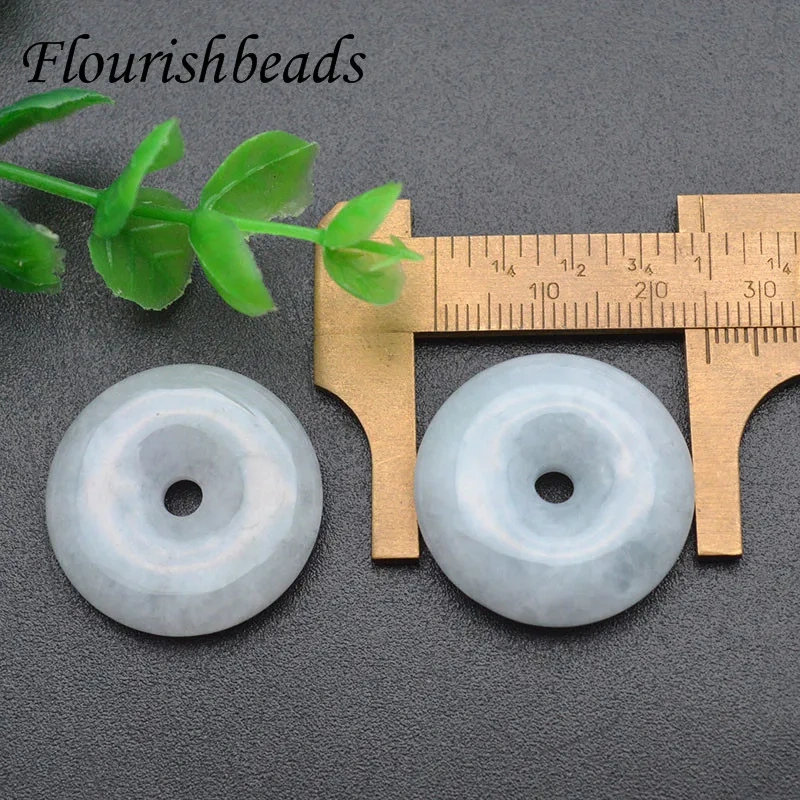 Flat Round Smooth 25mm natural J Donut Shaped Pendant for Handmade for Necklace Bracelets DIY Jewelry Components Making