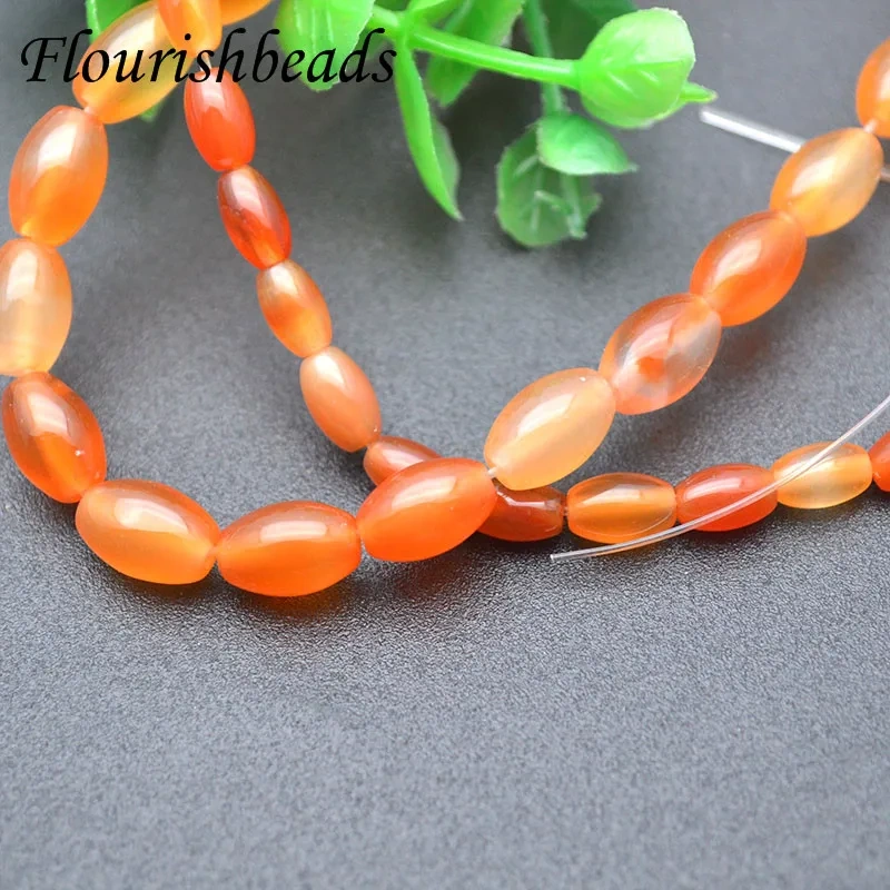 High Quality Natural Red Onyx Agate 6mm 10mm Rice Barrel Beads DIY for Jewelry Making Accessories  10 Strands Per Lot