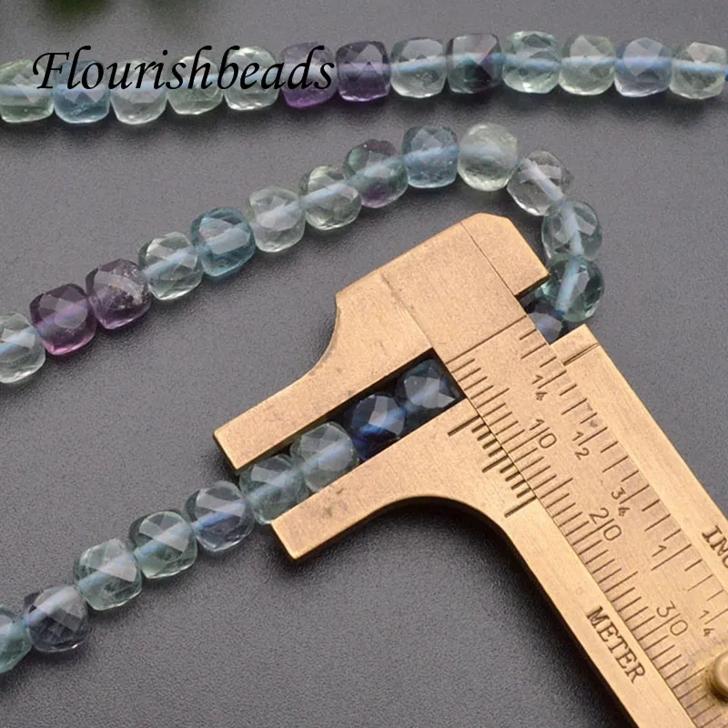 4mm 6mm Natural Flourite Cubic Shape Loose Beads for  Making Jewelry Accessories 5strands/lot