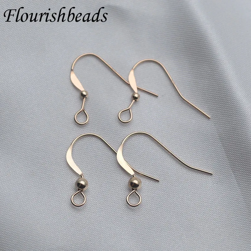 Real 14K Gold Filled  Ear Wire 2/3mm Bead Earring Hooks for Jewelry Making Handmde DIY Earrings Accessories Clasps 10pcs/lot