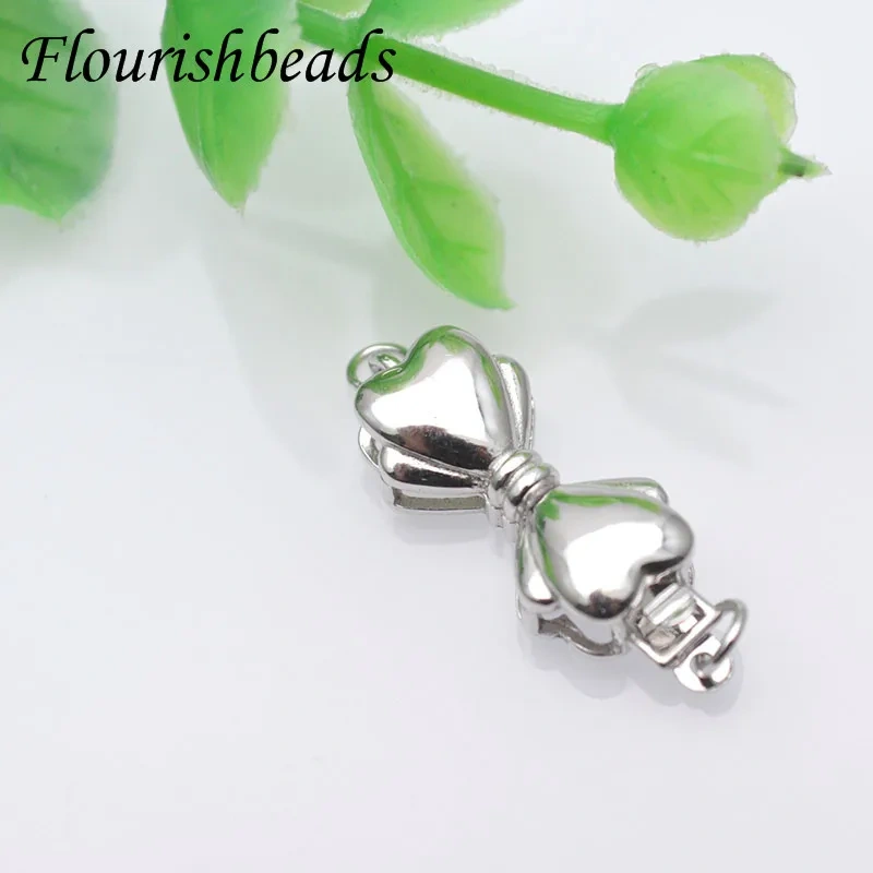High Quality 8x23mm 925 Sterling Silver Bow Tie Design Necklace Spring Clasps Jewelry Connector Buckle DIY Jewelry Accessories