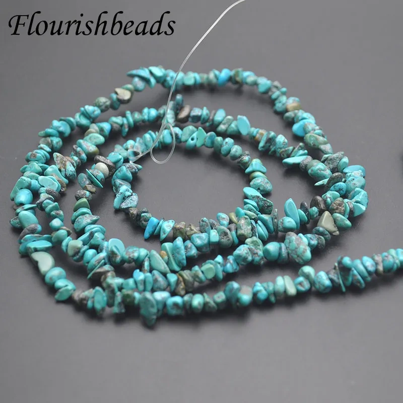 5~8mm Irregular Natural Hubei Turquoise Chips Beads Loose Spacer Bead for Jewelry Making DIY Accessries 89cm Length