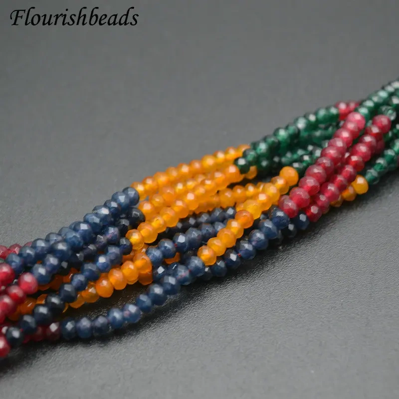 Faceted Rondelle Shape Natural Quartz Mix Color Gemstone Beads Fine Jewelry Making Stone Loose Beads 5strands