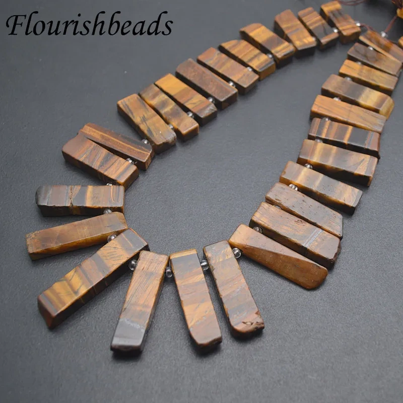 Natural Rectangle Stone Loose Bead Square Stick Slab Howlite Tiger Eye Beads for Women DIY Jewelry Making