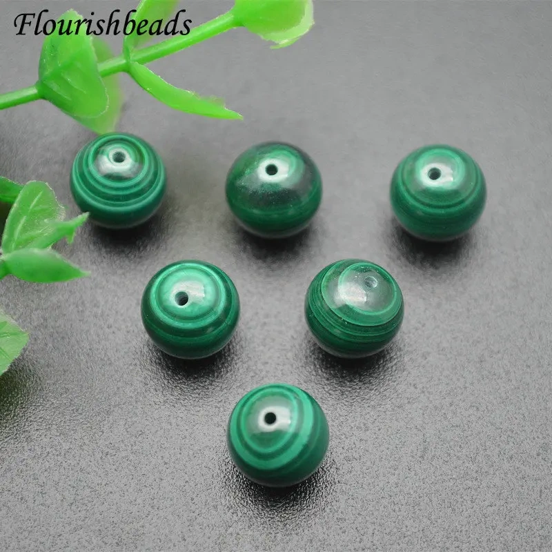 50pcs/lot Grade AA Green Stone Beads Half Hole for Earrings DIY Jewelry Making Necklace Bracelet Jewelry Findings Components