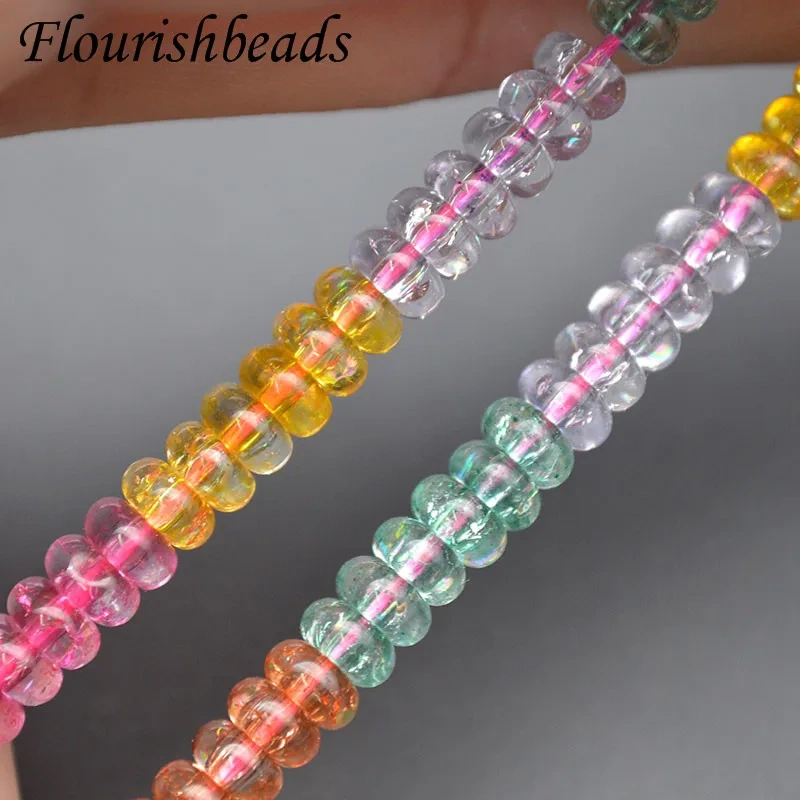 3x6mm Crystal Glass Beads Multicolor Flat Round Loose Spacer Beads for DIY Jewelry Making Necklace 5strands/lot