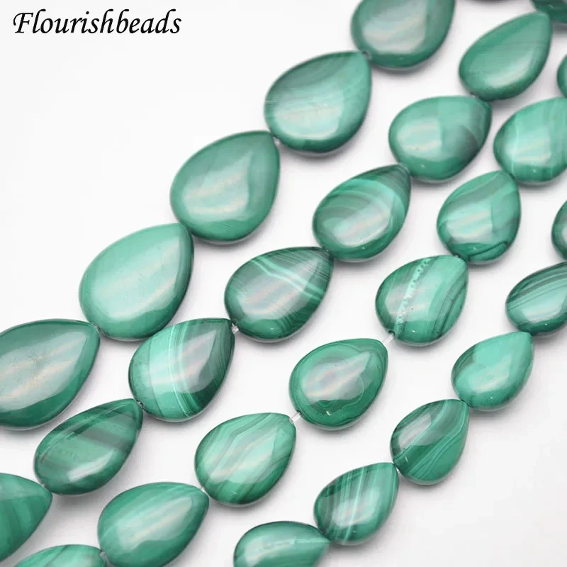 5 strands 13x18mm High Quality Round Water Drop Shape Natural Malachite Loose Beads Green Stone Jewelry Materials