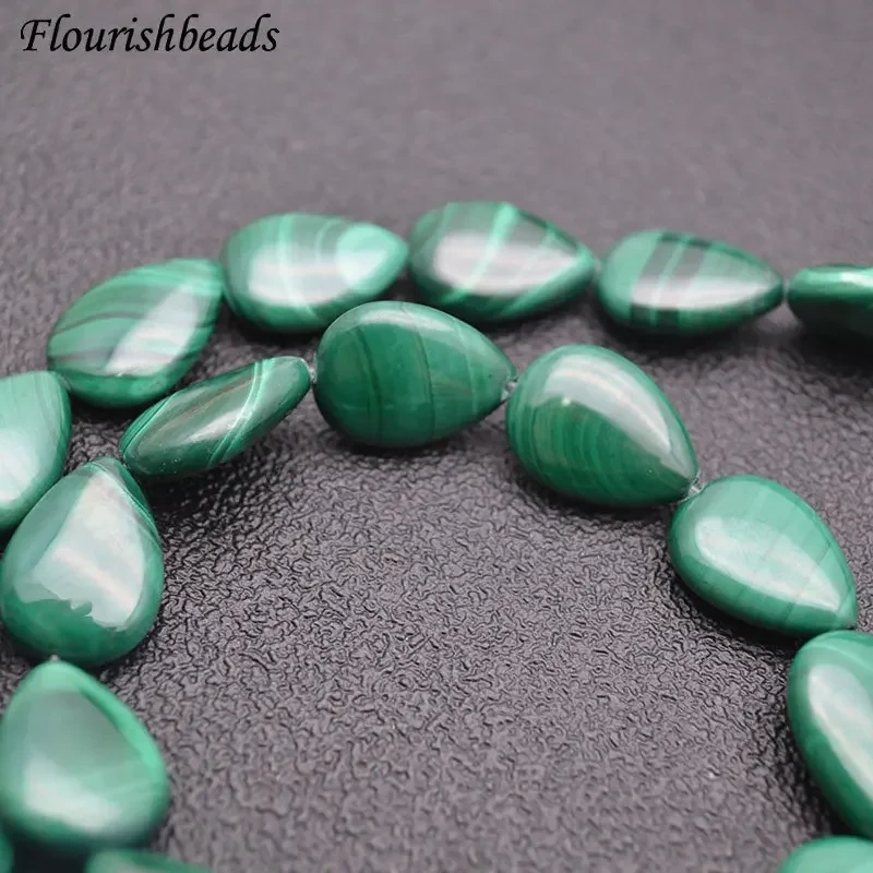 5 strands 13x18mm High Quality Round Water Drop Shape Natural Malachite Loose Beads Green Stone Jewelry Materials